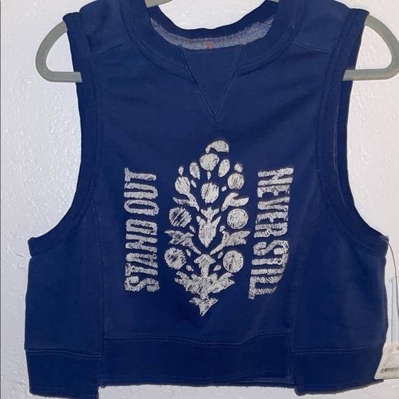 FREE PEOPLE MOVEMENT INTERCEPT logo sweatshirt tank NWT - Picture 4 of 4